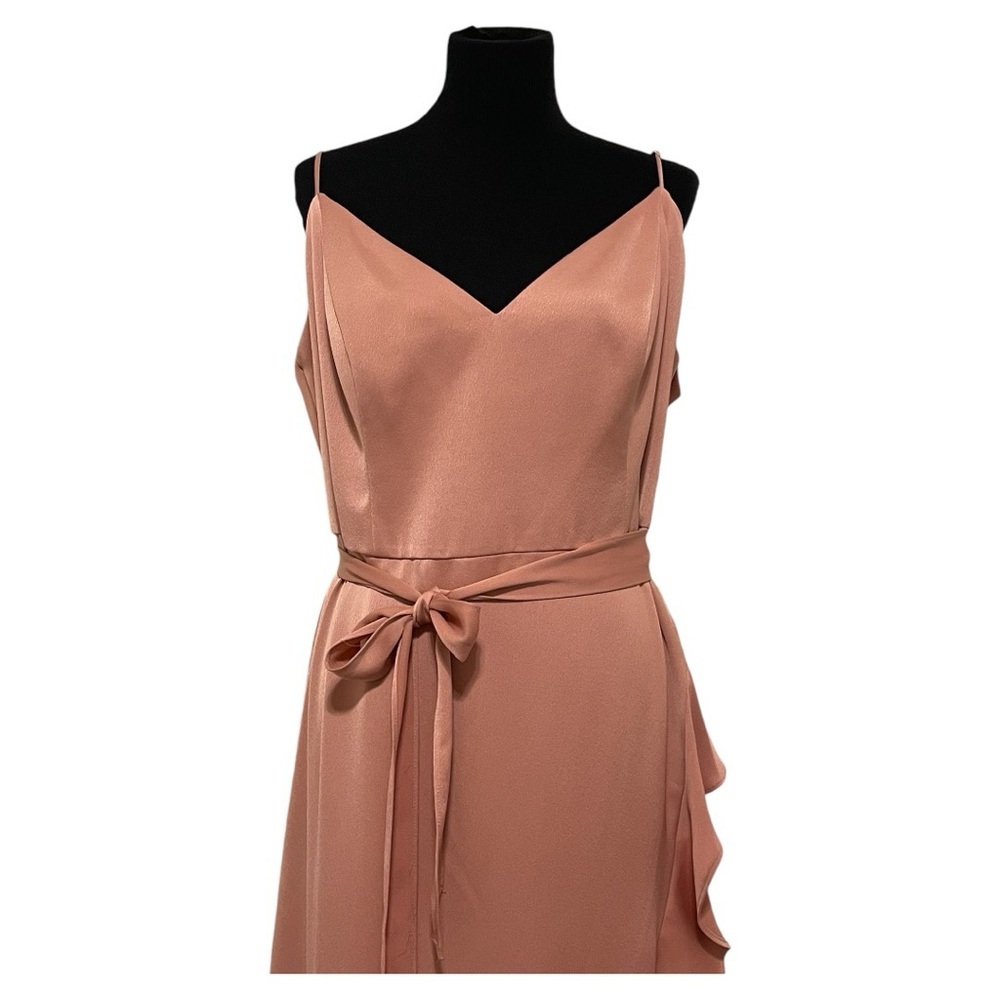 CELEBRATE DB STUDIO Crepe Satin Ruffle High-Low Dress NWT - Picture 4 of 6